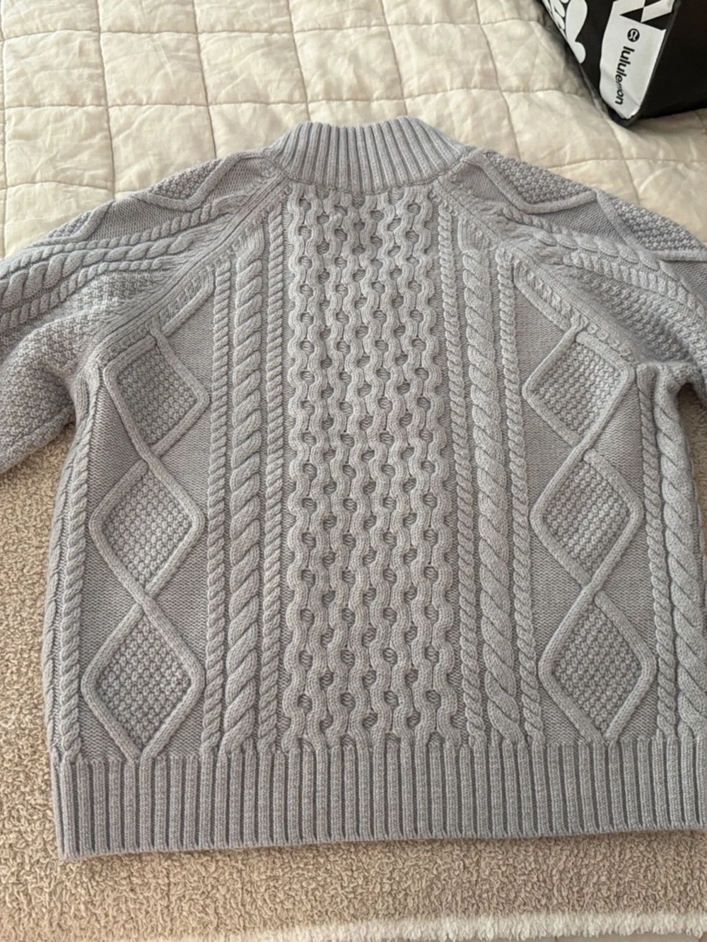 Aritzia Cable-Knit Merino Wool Mastery 1/4 Zip Sweater